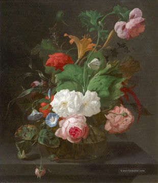 Klassik Blumen Werke - Sommer Blumen in einer Vase von Rachel Ruysch Blumeing